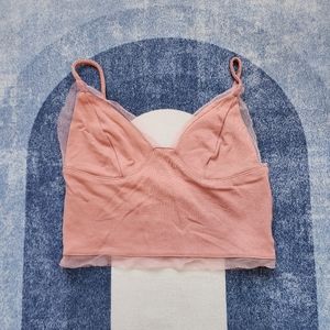 Silence + noise dusty rose nude pink bralette crop top